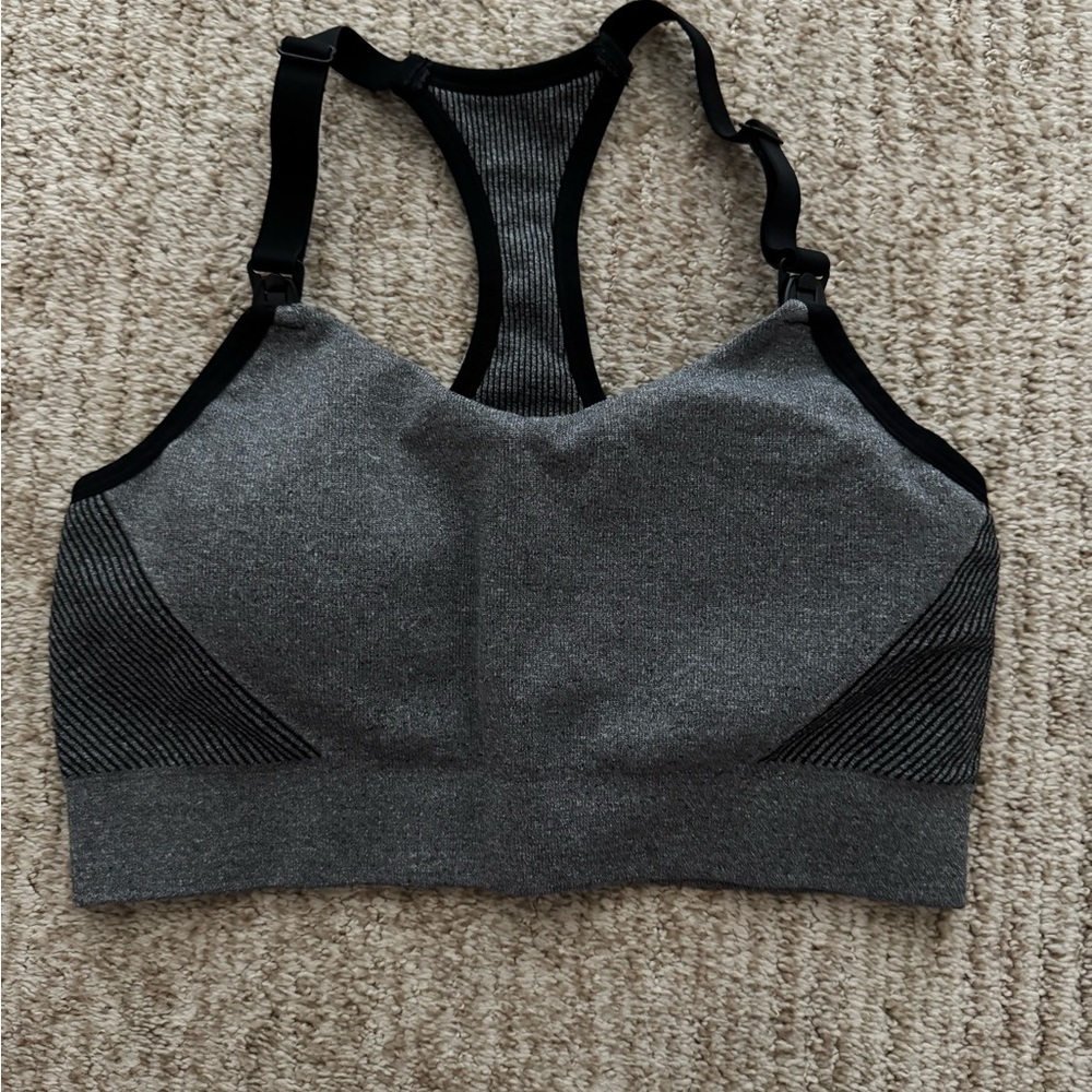 Auden Gray Racerback Nursing Sports Bra